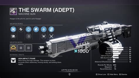 Starting with strong stats and perks to push its limits, Swordbreaker is a Shotgun Destiny 2 players will want to add to their collection this season. . The swarm adept god roll
